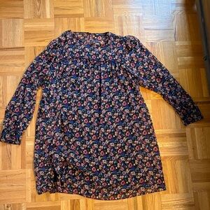 Zara Floral Midi Dress - Navy and Pink